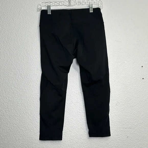 Athleta Womens Size Small Black Mesh Cropped Leggings Gym Running Activewear - Picture 2 of 9